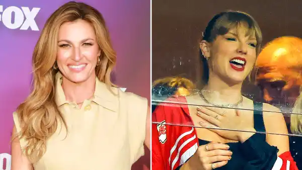 Erin Andrews Freaked Out After Realizing Taylor Swift Modeled Her WEAR Windbreaker at Chiefs Game 267 272