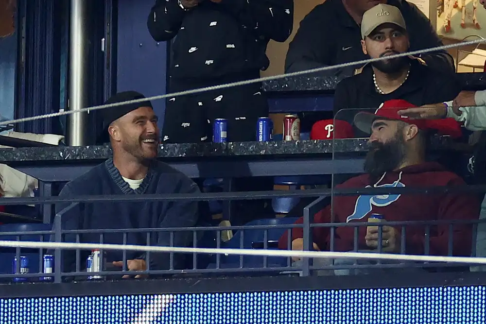 Championship Series - Arizona Diamondbacks v Philadelphia Phillies - Game One, Travis Kelce and Jason Kelce