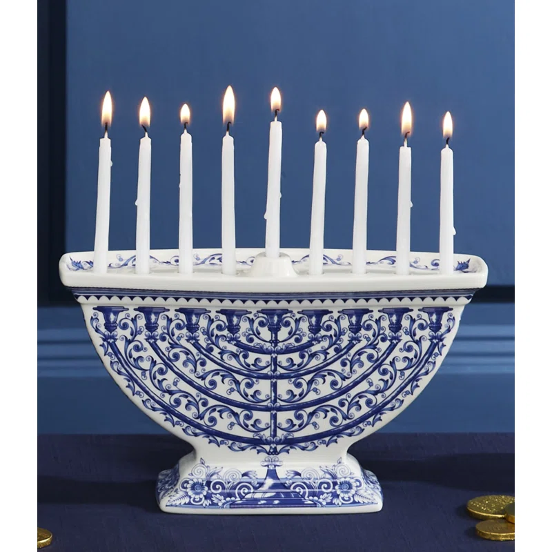porcelain menorah