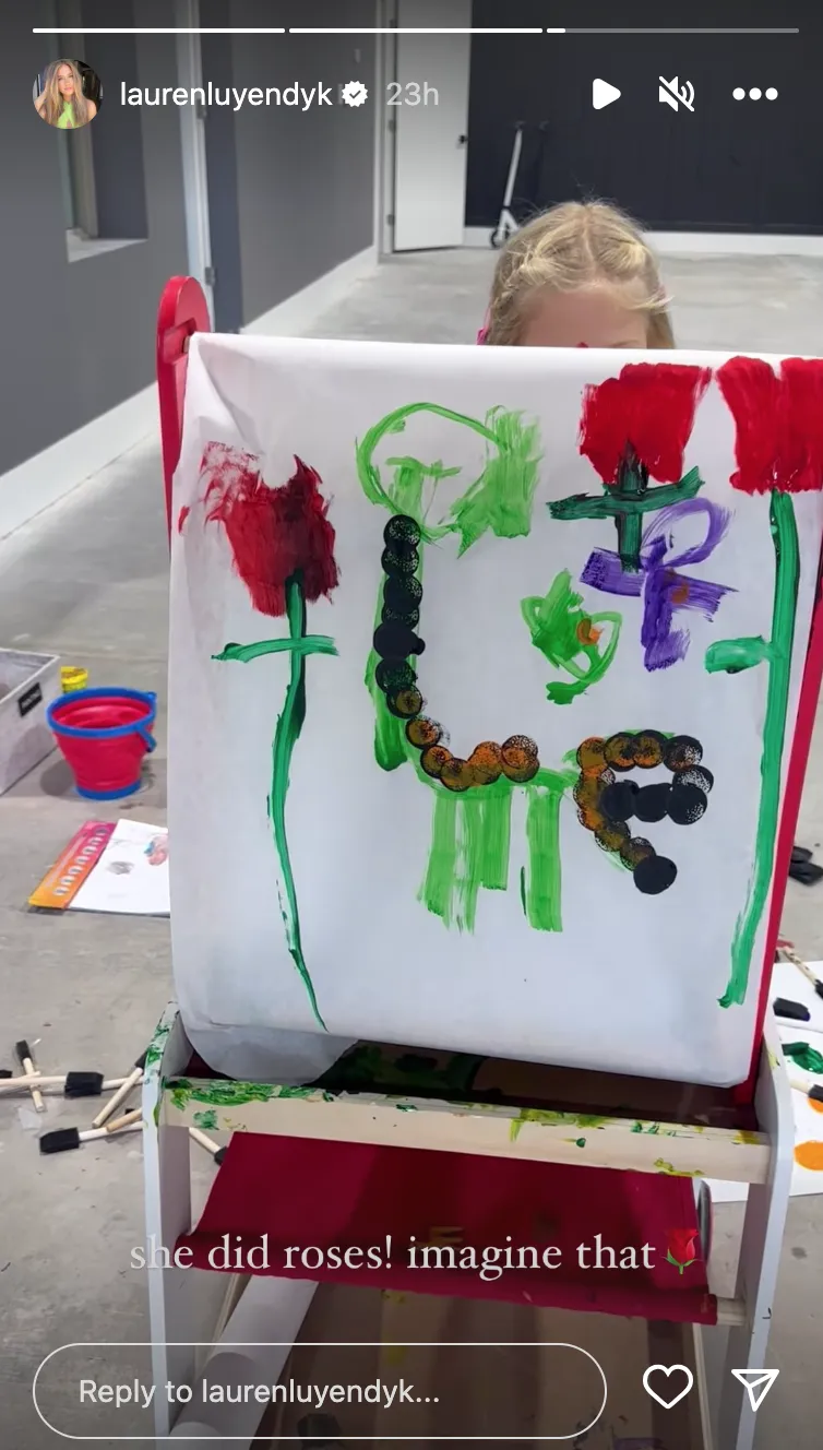 Lauren and Arie's Daughter Draws Roses