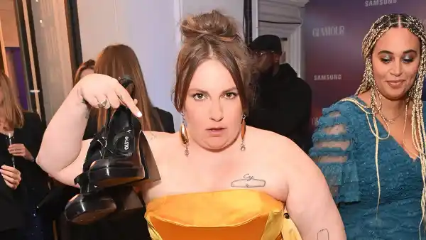 Lena Dunham Ditches Shoes, Wears Just Socks at Glamour Women of the Year Awards