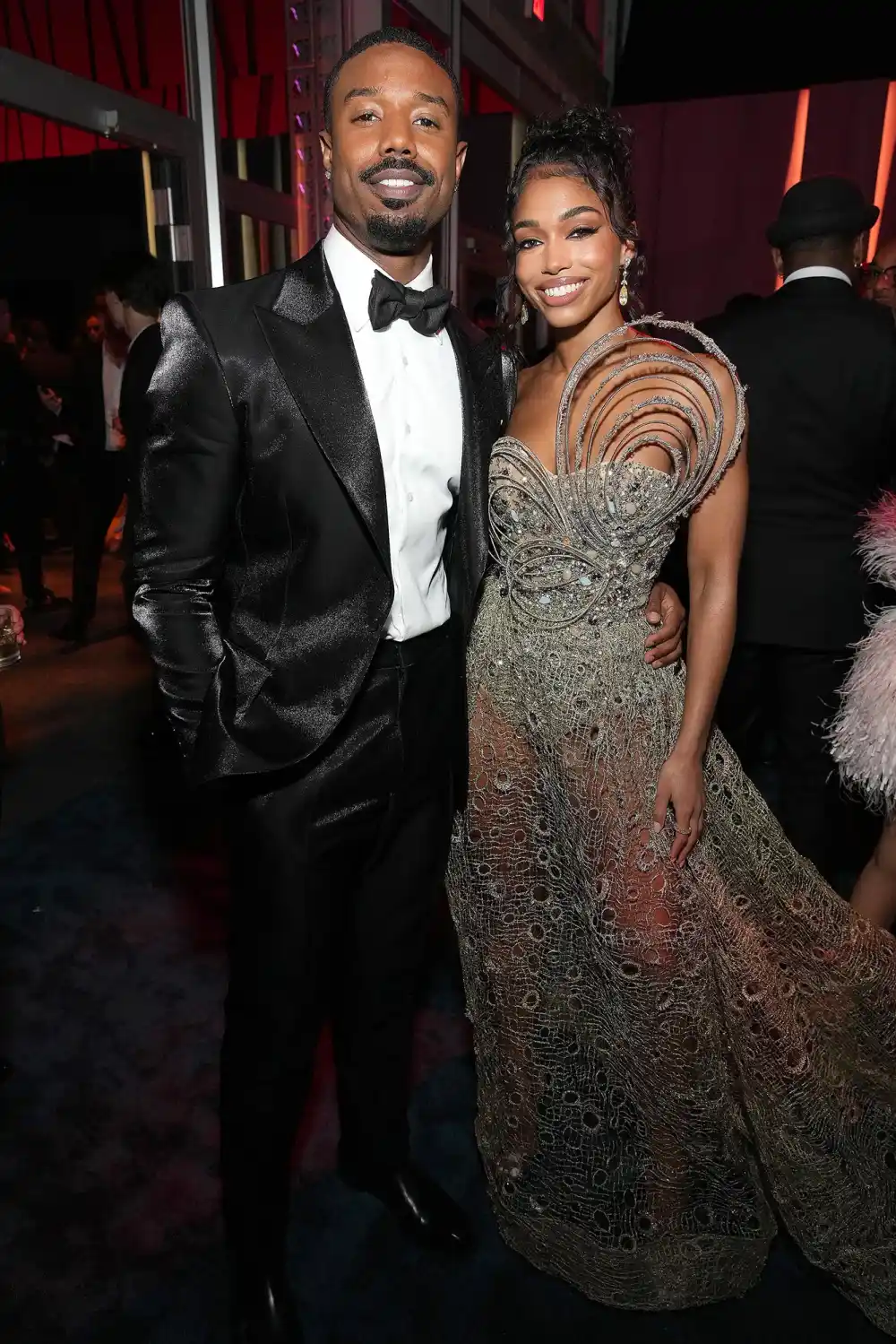 Michael B Jordan and Steve Harvey Reunite for a Friendly Hug Over a Year After Lori Harvey Breakup 2