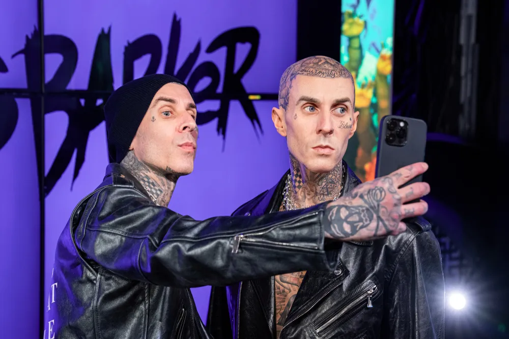 Travis Barker FaceTimes Kourtney Kardashian to Show Off New Wax Figure