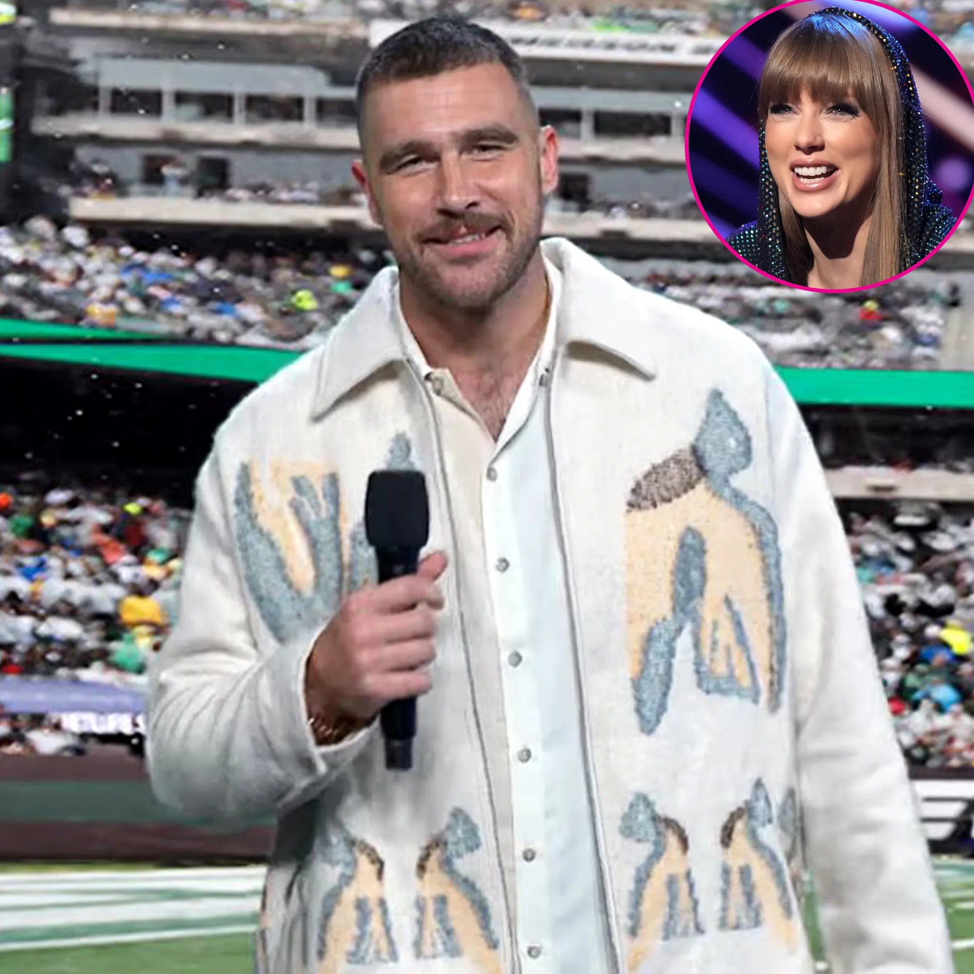 Travis Kelce Appears in 'SNL' Sketch About NFL's Coverage of Taylor Swift — Which Dissed Her Exes