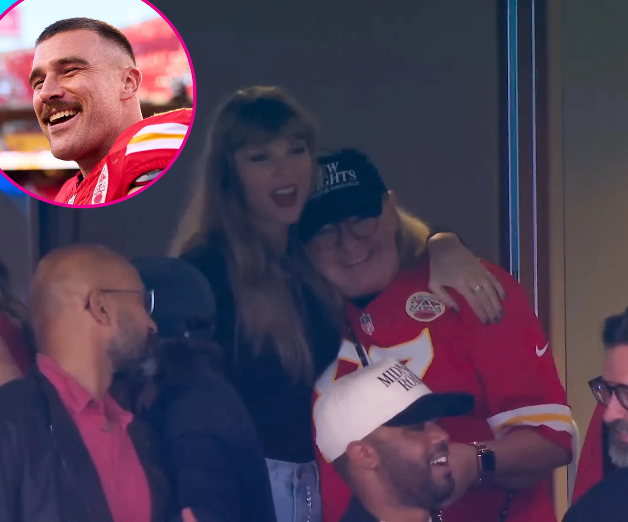 Travis Kelce Mom Donna Kelce and Taylor Swift Share Hug