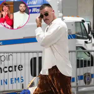 Travis Kelce Praises His Comfy Pants That Fans Think Look Like Taylor Swifts Curtains