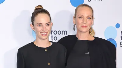Uma Thurman and Maya Hawke Coordinate in Black
