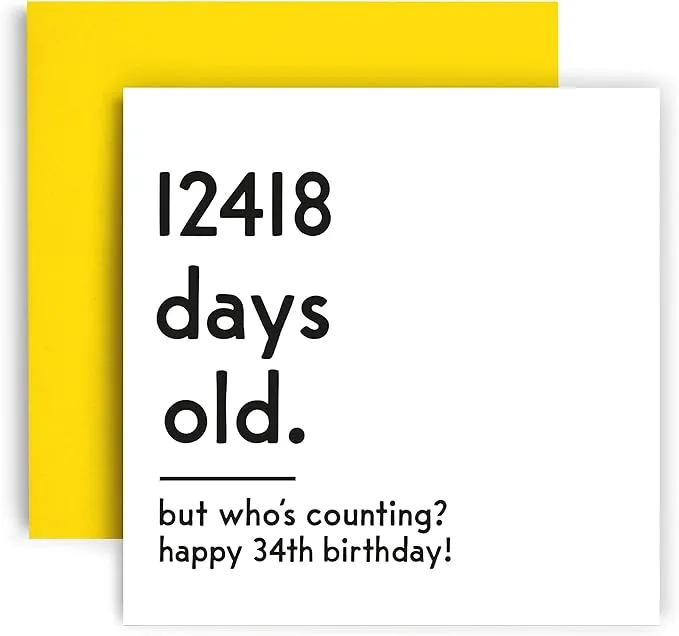 34th Birthday Card