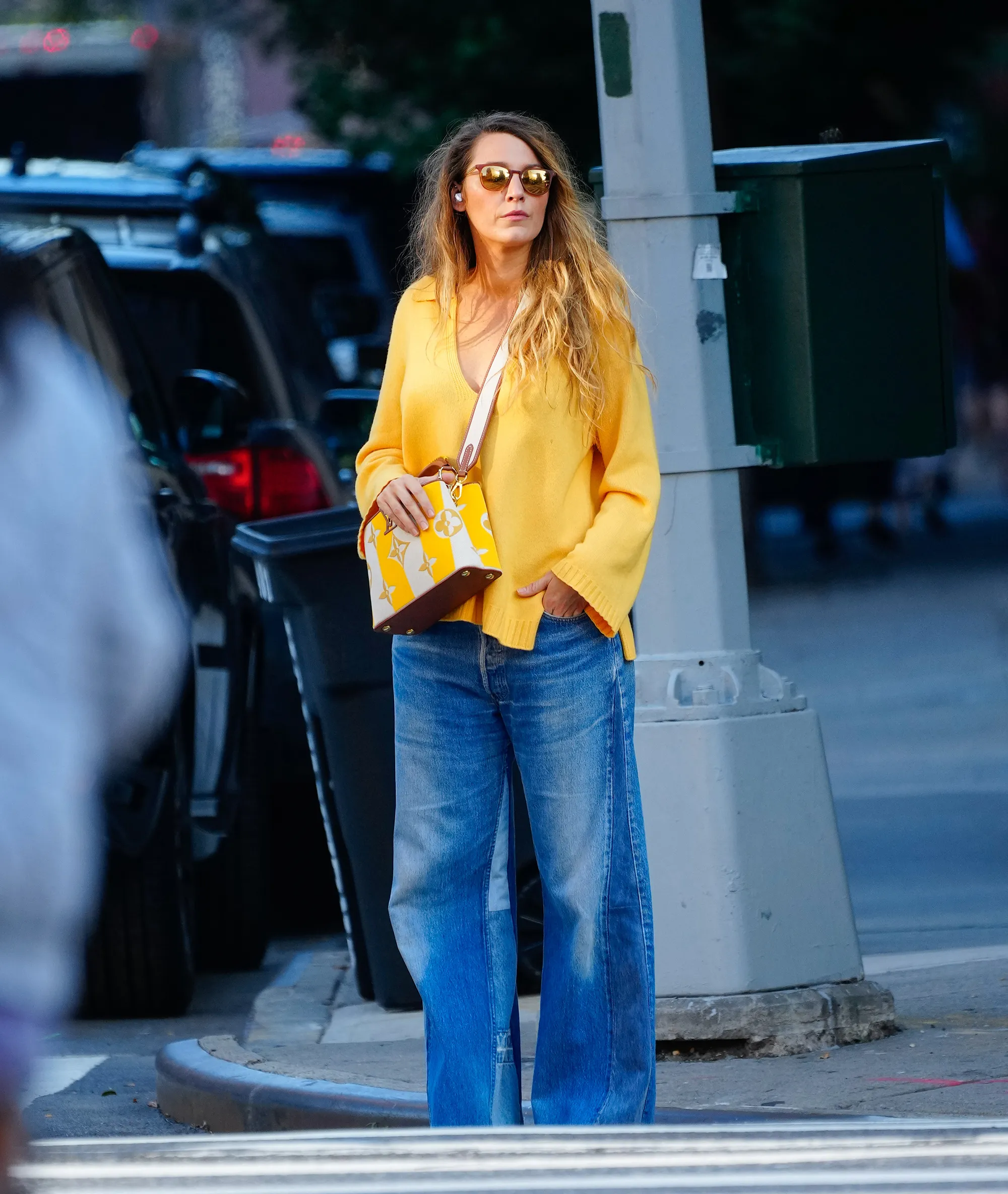 blake-lively-yellow-polo-sweater