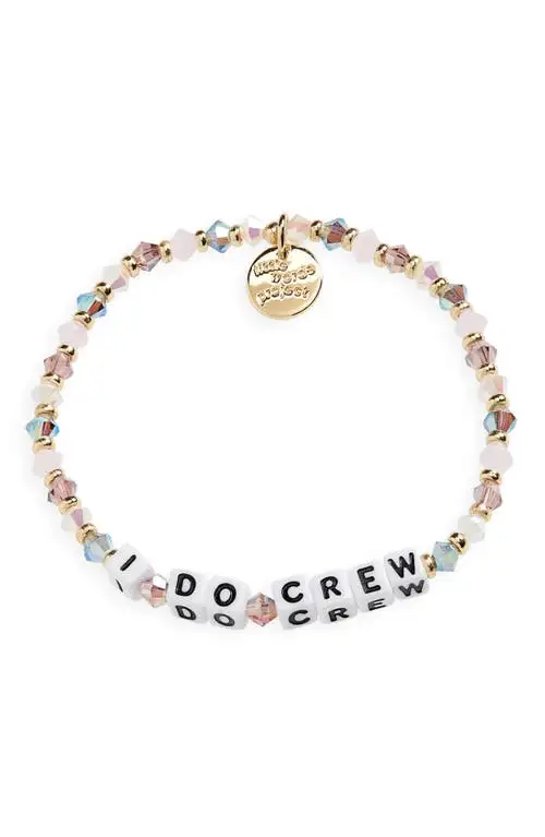Little Words Project I Do Crew Beaded Stretch Bracelet in Pink at Nordstrom, Size Small