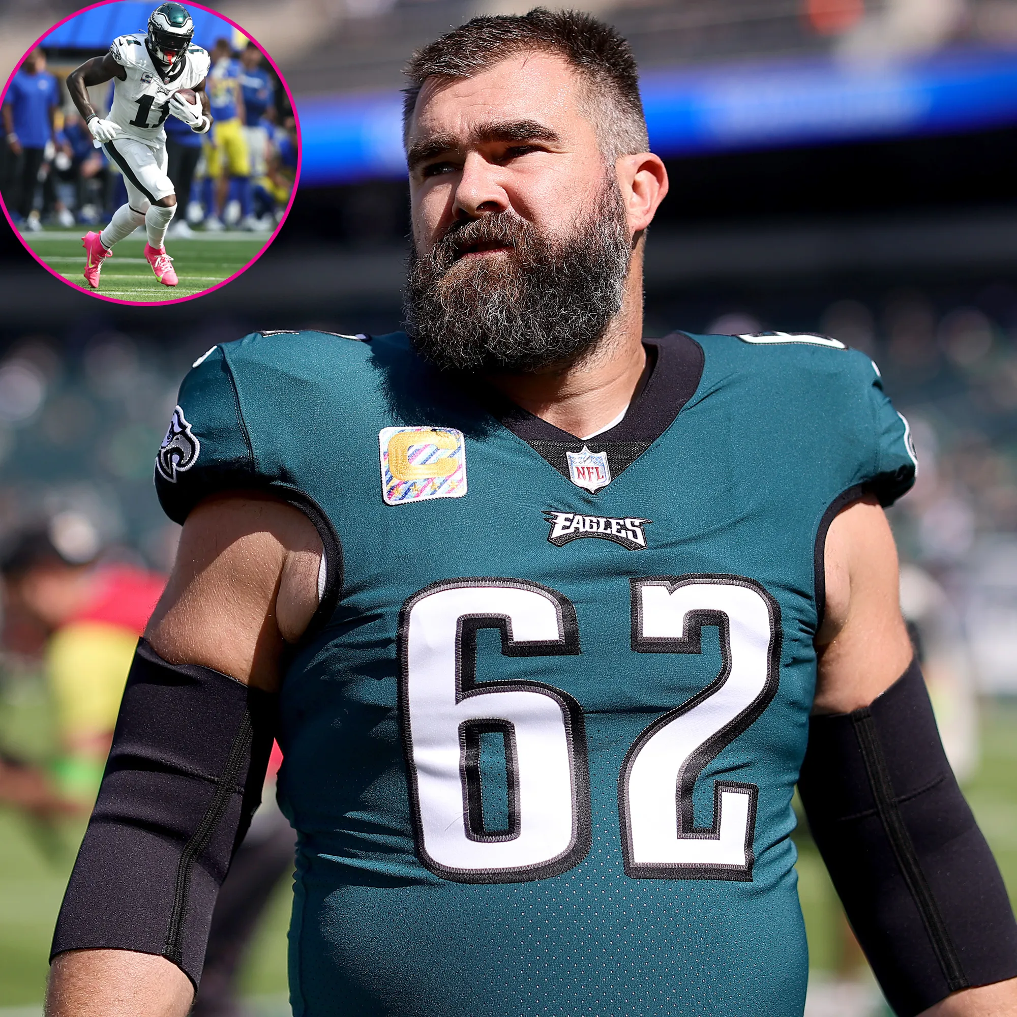 Jason Kelce Doesn't Plan to Wear Pink Cleats So Daughter Wyatt Won't 'Confuse Me' for AJ Brown