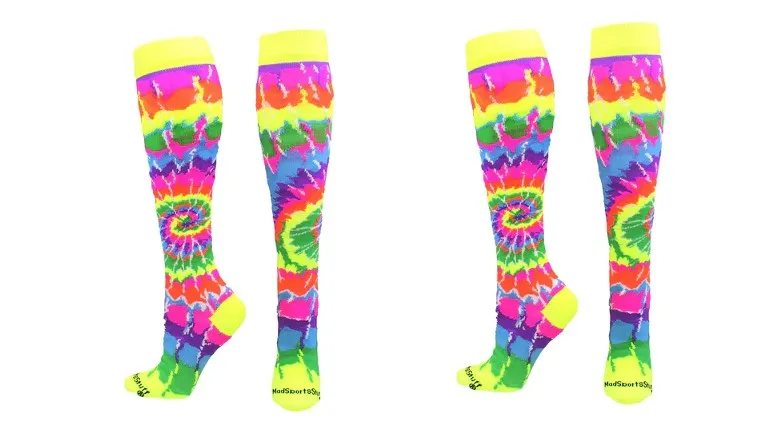 A pair of colorful socks