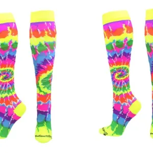 A pair of colorful socks