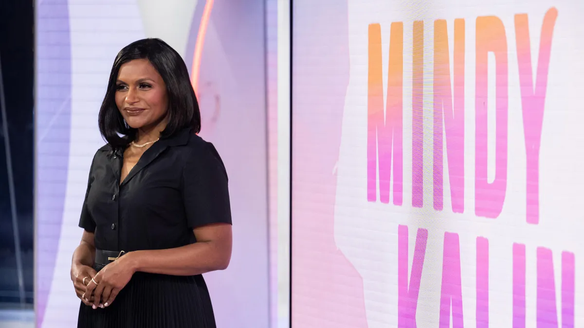mindy-kaling-pleated-shirt-dress