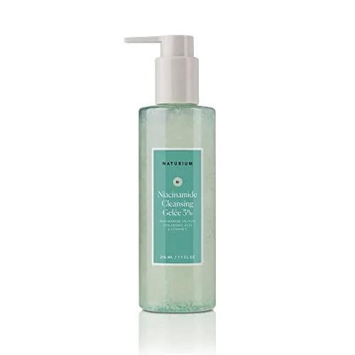 Naturium Niacinamide Cleansing Gel&eacute;e 3% Plus Hyaluronic Acid & Vitamin C, Gentle & Smoothing Face Wash, 7.1 oz