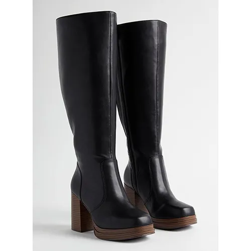 Torrid Platform Knee High Boot, Wide Width, Tan Beige