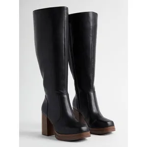 Torrid Platform Knee High Boot, Wide Width, Tan Beige
