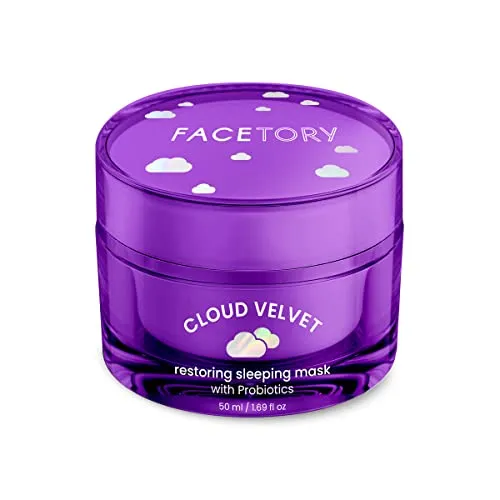 FACETORY Cloud Velvet Restoring Sleeping Mask with Probiotics - Moisturizes, Protects, Overnight Face Mask, Cruelty Free, No Fragrance, 50ml/1.69 fl oz
