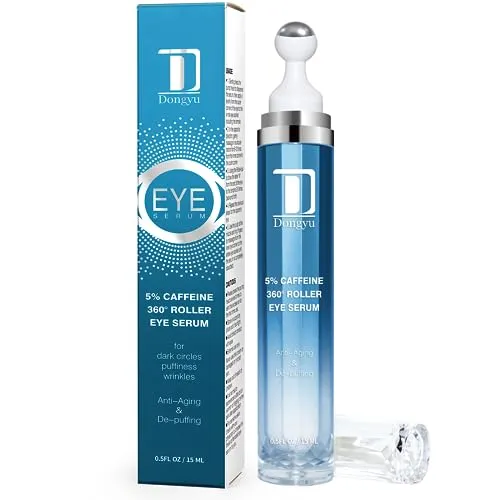 Best for Undereye Bags: Dongyu 5% Caffeine Eye Serum and Under Eye Roller Cream
