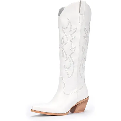 Pasuot Rhinestone Cowboy Boots, Wide Calf Knee High