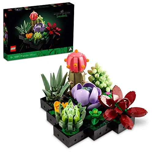 Lego Icons Succulents 10309 Artificial Plants Set for Adults, Replica Luxury Handbag Decor, Birthday, Creative Housewarming Gifts, Botanical Collection, Flower Bouquet Kit