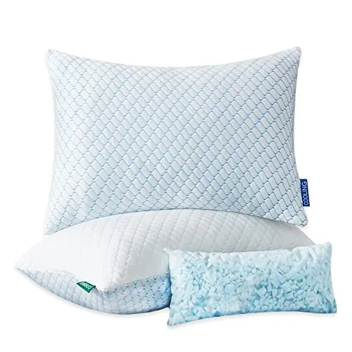 Best Budget Cooling: Uniqwarmer Cooling Shredded Memory Foam Pillows, 2 Pack