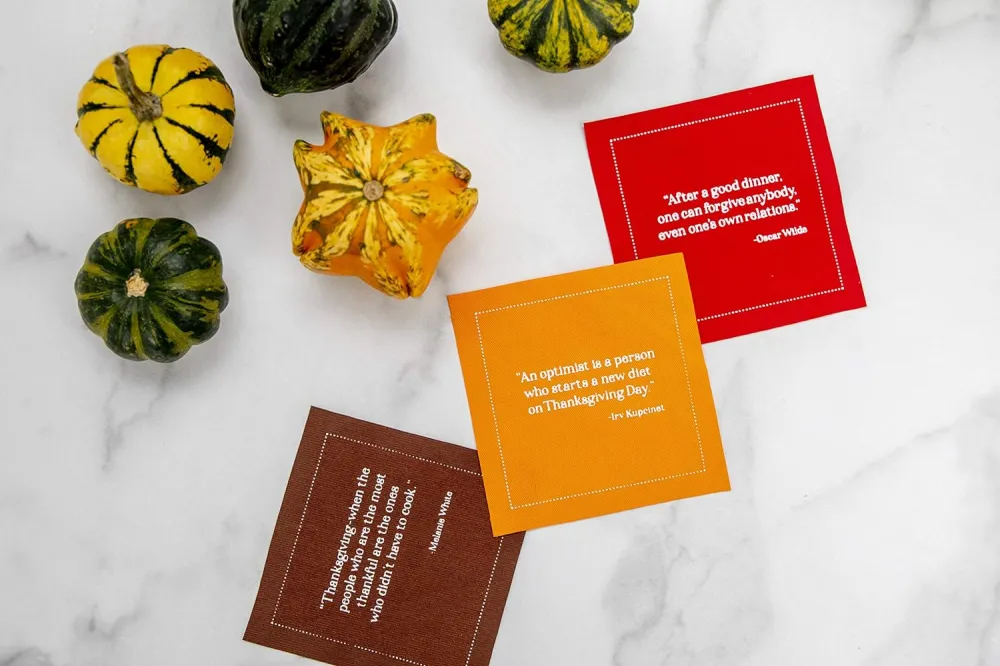 Thanksgiving quote napkins