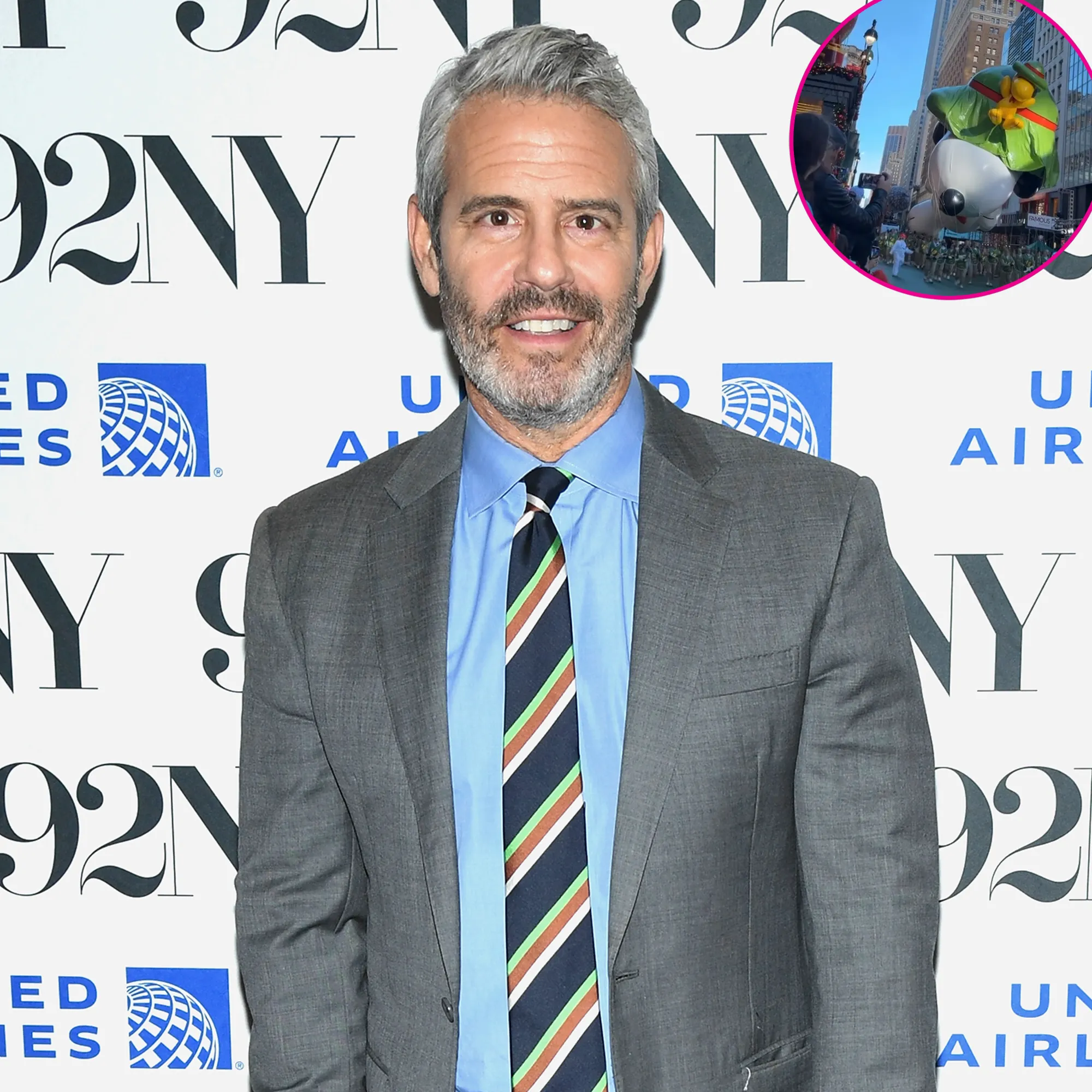Andy Cohen Trolls Droopy Snoopy Balloon at Thanksgiving Parade