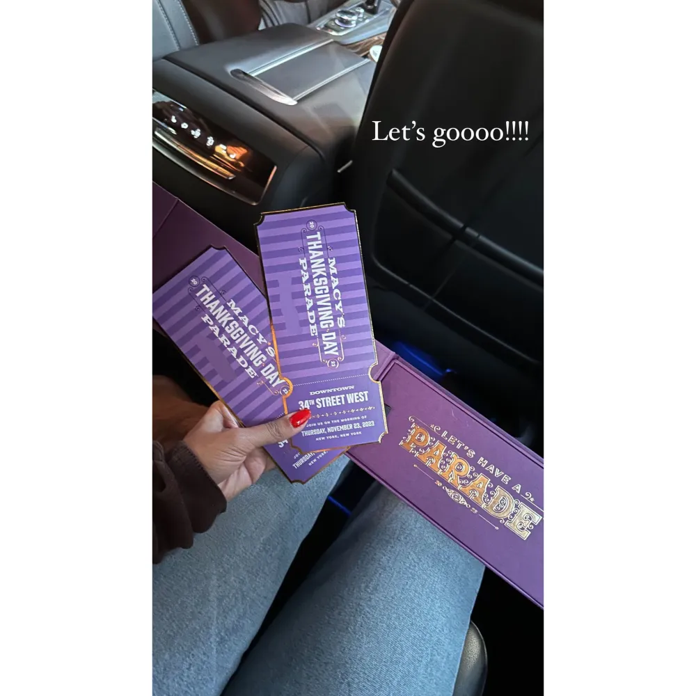 Bachelorette Tayshia Adams and Luke Gulbranson Beam at Thanksgiving Parade