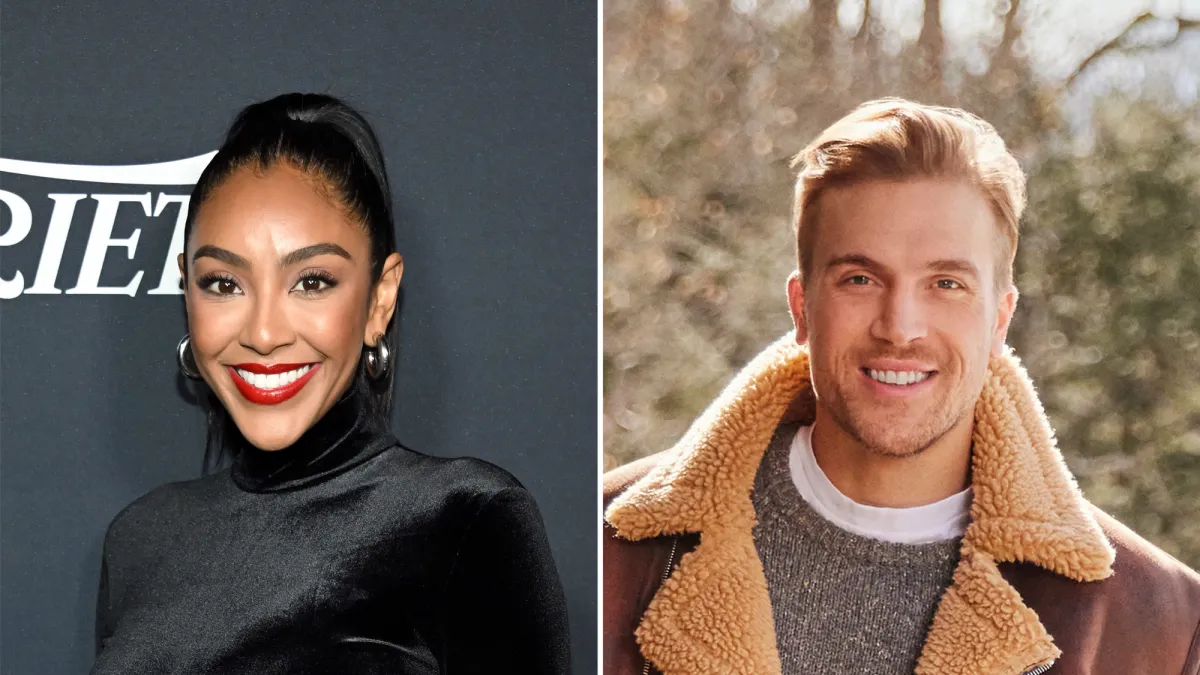 Bachelorette Tayshia Adams and Luke Gulbranson Beam at Thanksgiving Parade