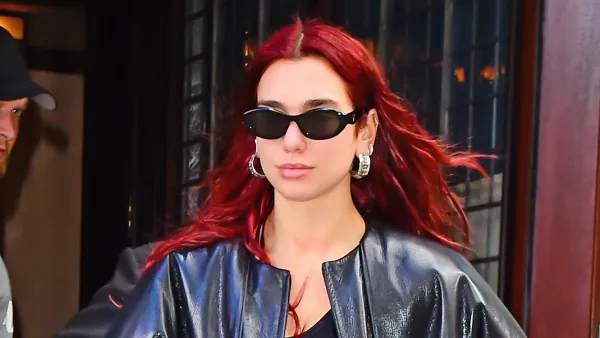 Dua Lipa Wears Head-To-Toe Leather in Oversized Outfit