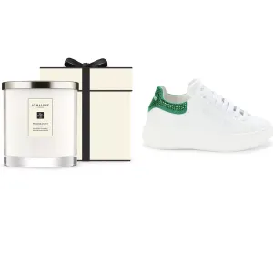 Various gifts including a Fitbit, Jo Malone candle and Valentino sneakers