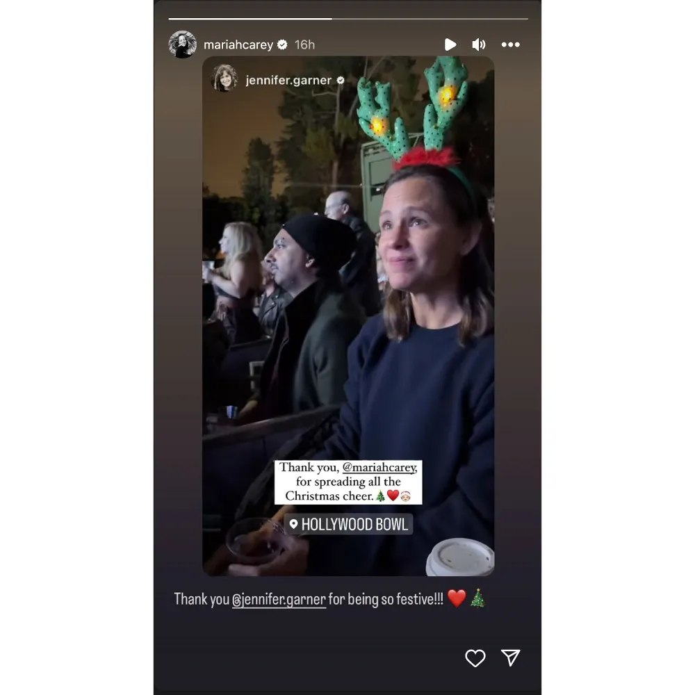 Jennifer Garner Thanks Mariah Carey for Spreading the Christmas Cheer at Her Holiday Concert