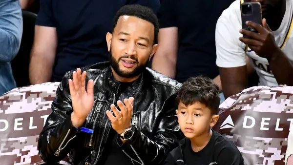 John Legend Enjoys One-On-One Time With Son Miles While Sitting Courtside at Lakers Game