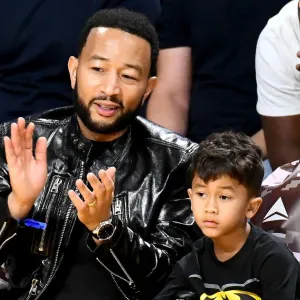 John Legend Enjoys One-On-One Time With Son Miles While Sitting Courtside at Lakers Game
