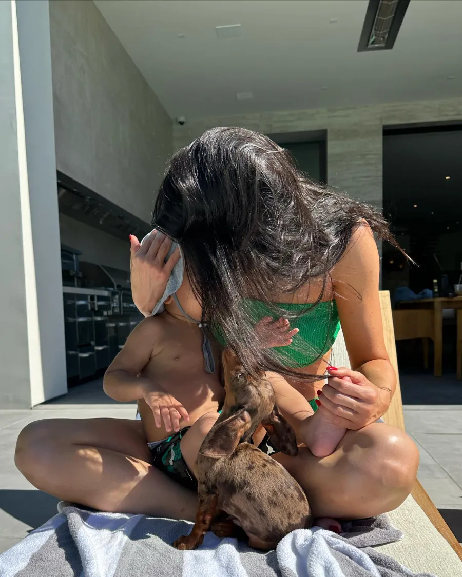 Kardashian Jenner Kids Cuddling Pets