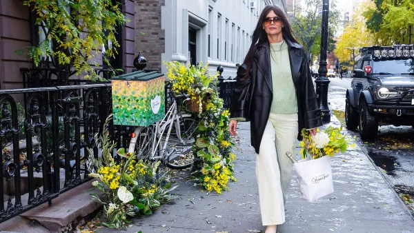 Katie Holmes Makes Spring Colors Work for Fall