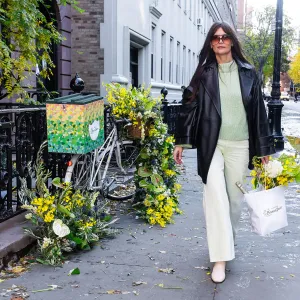 Katie Holmes Makes Spring Colors Work for Fall
