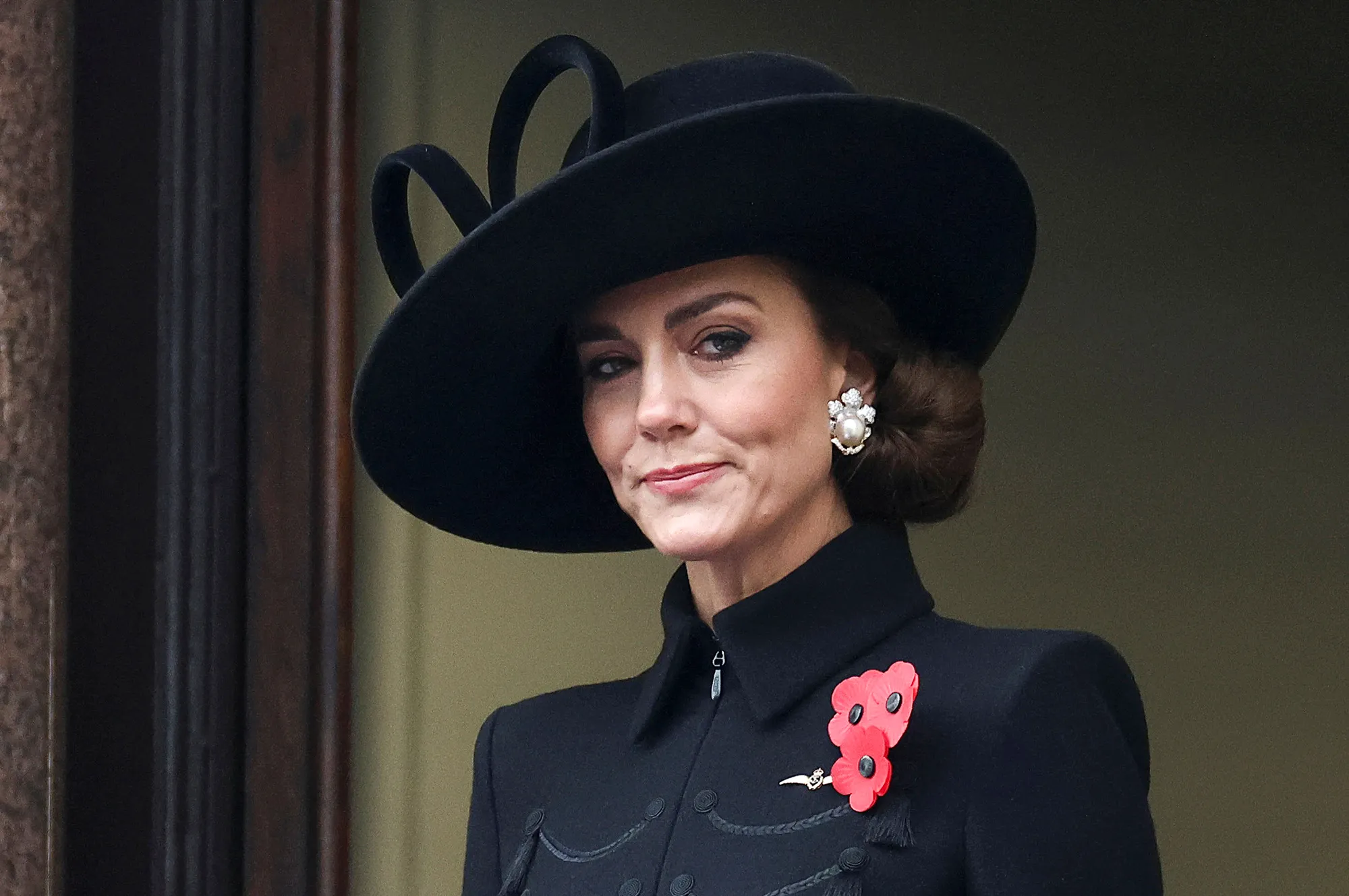 Princess Kate Repurposes Queen Elizabeth’s Diamond, Pearl Brooch as Earrings on Remembrance Sunday