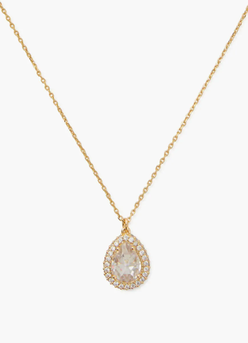 kate spade new york cubic zirconia pav&eacute; halo mini pedant necklace