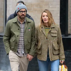 Blake Lively and Ryan Reynolds Coordinate in Olive During Autumn Stroll in New York City