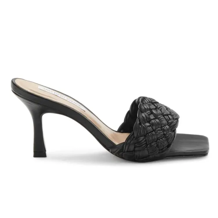 braided leather heels