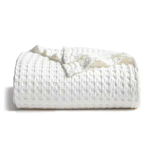Bedsure Viscose From Bamboo Waffle Weave Blanket
