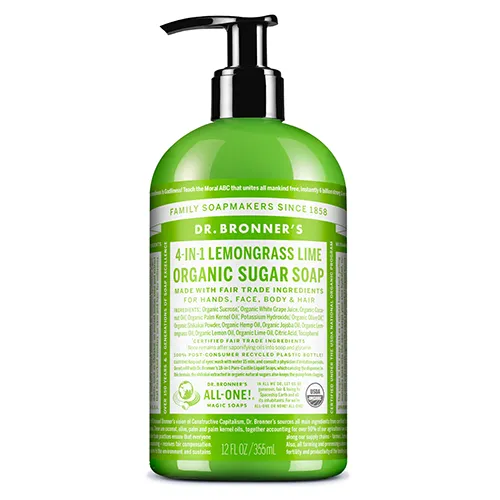 Dr. Bronner&rsquo;s Organic Sugar Soap 4-in-1 Lemongrass Lime