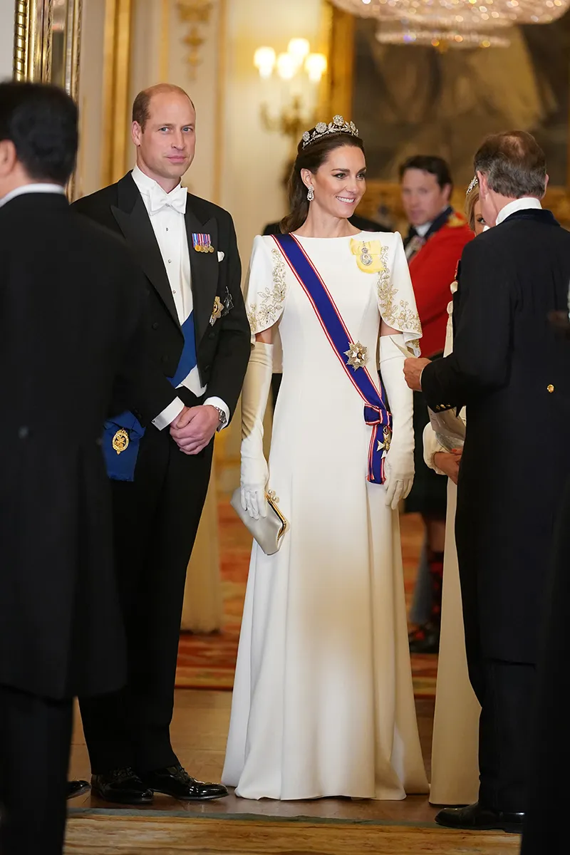 Prince William and Princess Kate at the State Banquet at Buckingham Palace on November 21, 2023.