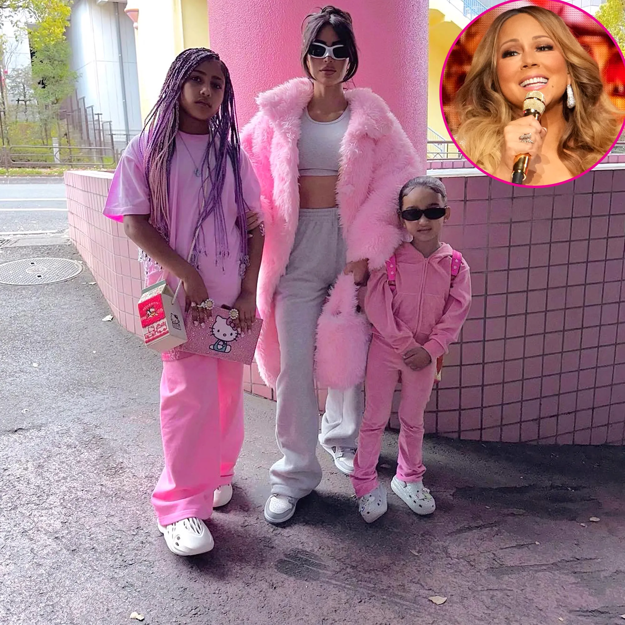 Kim Kardashian and Daughters North and Chicago Get Into Holiday Spirit at Mariah Carey Concert 