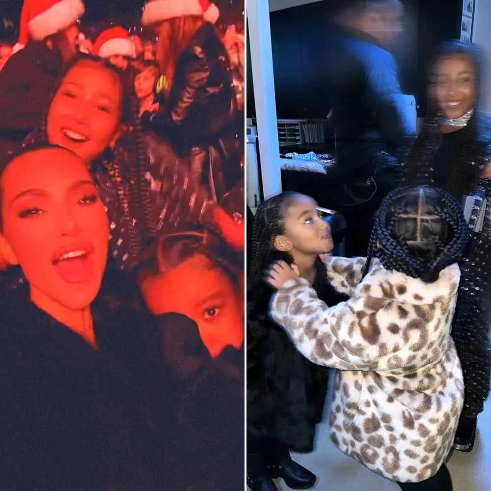 Kim Kardashian and Daughters North and Chicago Get Into Holiday Spirit at Mariah Carey Concert&nbsp;