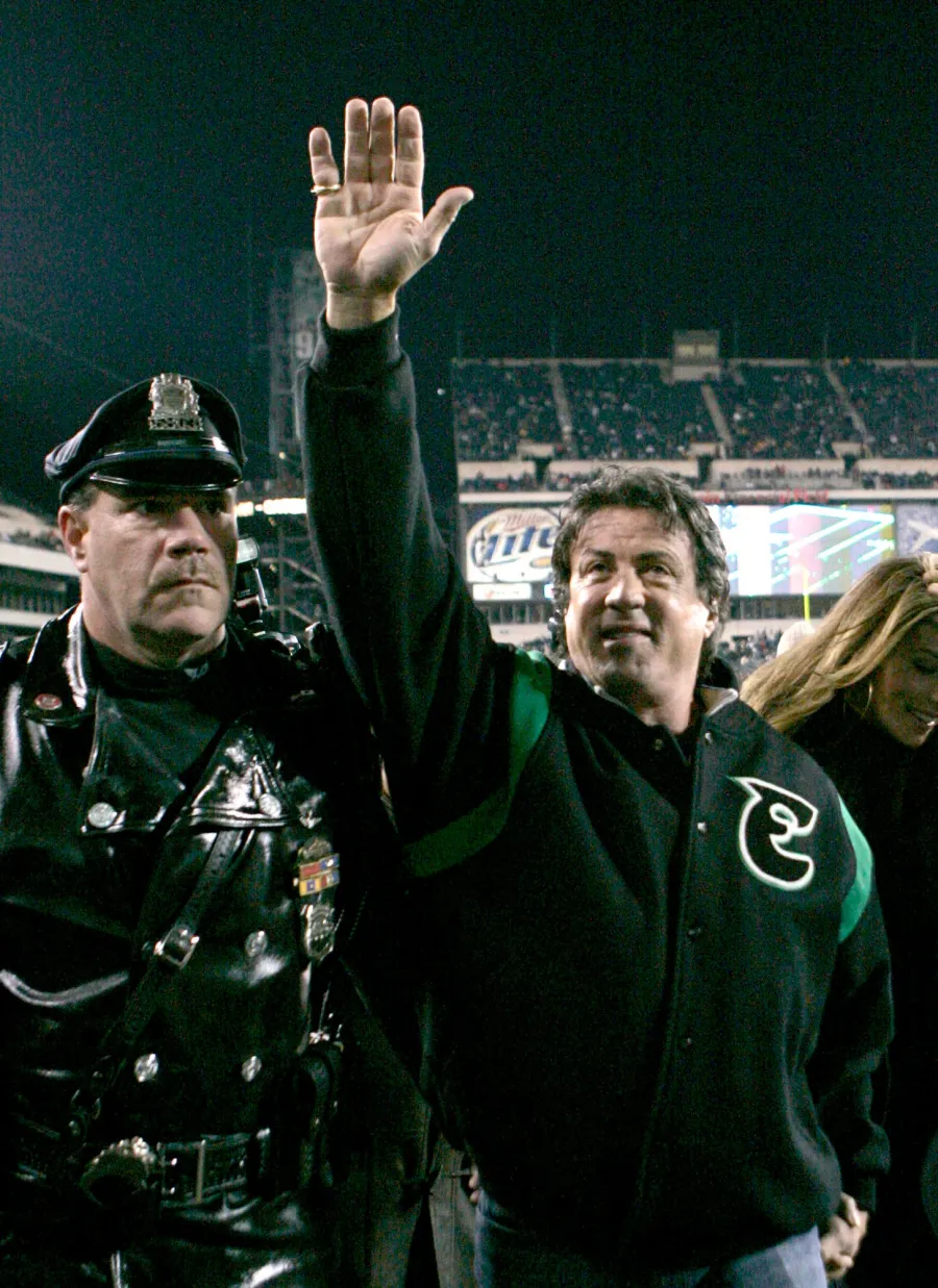Sylvester Stallone Philadelphia Eagles-Carolina Panthers Game
