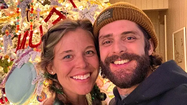 Thomas Rhett Can't Stop Laughing Over Wife Lauren Climbing Ladder to Decorate Tall Christmas Tree
