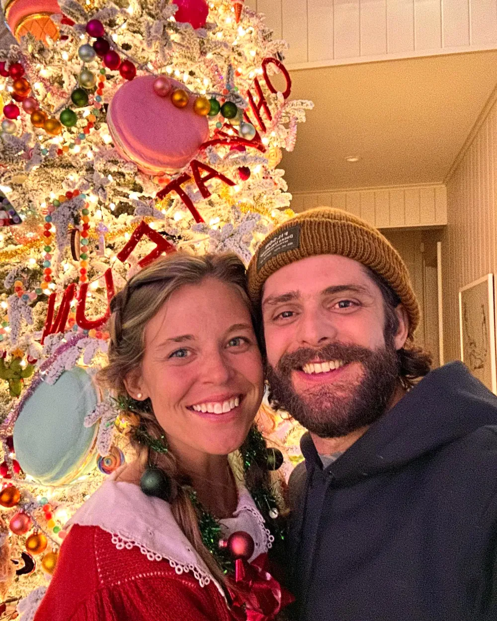 Thomas Rhett Can't Stop Laughing Over Wife Lauren Climbing Ladder to Decorate Tall Christmas Tree&nbsp;